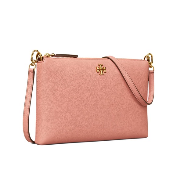 Tory Burch Kira Pebbled Wallet Crossbody In Pink Magnolia NWT - Picture 2 of 12